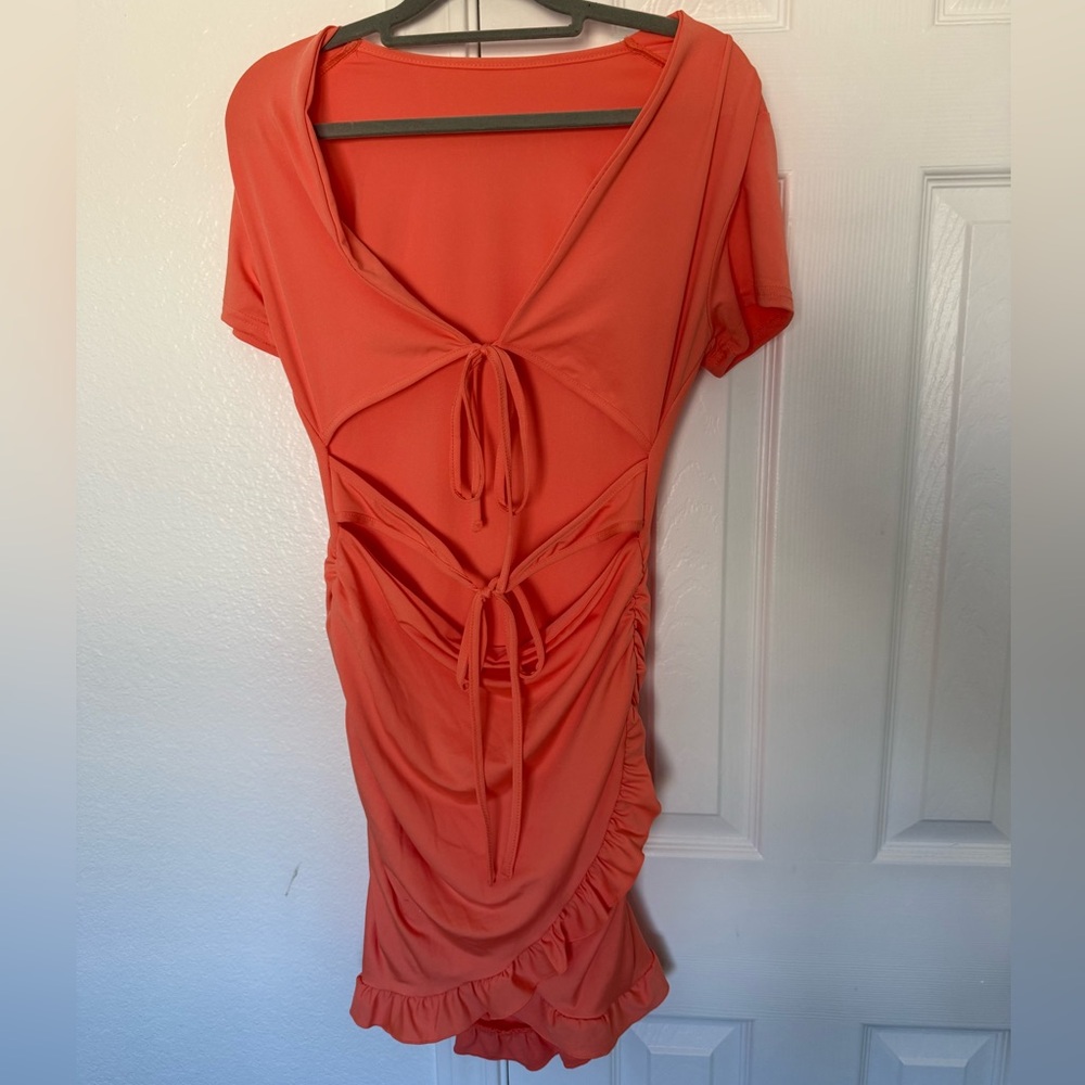 SHEIN Coral Cutout Dress